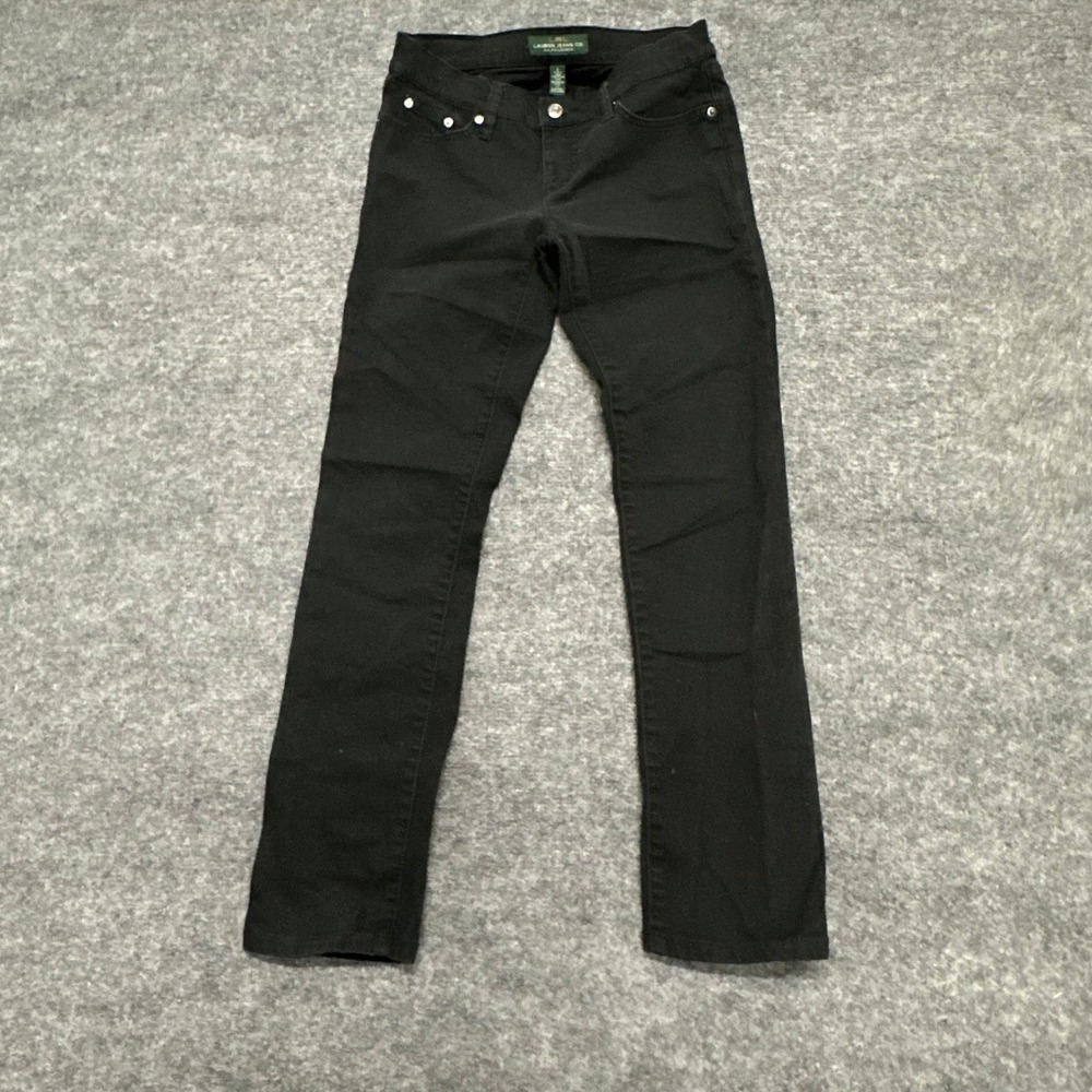 Lauren Ralph Lauren Jeans Womens Size 0 Black Straight Leg Stretch Casual Denim